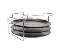 Juego de horneado de pizza de 4 pzs con soporte de alambre y 3 bandejas 9 cm