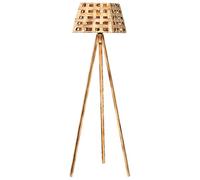 WELL HOME MOBILIARIO & DECORACIÓN Lámpara de pie 143 cm. pino natural efecto quemado, tipo e 27 Max 45-60 W, WH1068