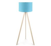 WELL HOME MOBILIARIO & DECORACIÓN Lámpara de pie con 70% MDF / 30% PVC FABRIC color Azúl Crema