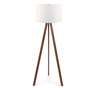 WELL HOME MOBILIARIO & DECORACIÓN Lámpara de pie con 70% MDF / 30% PVC FABRIC color Blanco Marrón