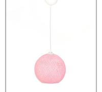 WELL HOME MOBILIARIO & DECORACIÓN Lámpara de techo con Yute, hecho a mano color Rosa Blanco