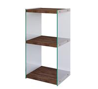 WELL HOME MOBILIARIO & DECORACIÓN Librería,100% Pine Solid Wood, Color Nogal