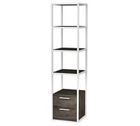 WELL HOME MOBILIARIO & DECORACIÓN Librería, 100% Tablero de aglomerado rechapado en melamina, Color Blanco Oscuro Gris