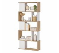 WELL HOME MOBILIARIO & DECORACIÓN Librería Estantería para Libros Segre Oak 4 estantes Color Blanco 80 x 30 x 174 cm