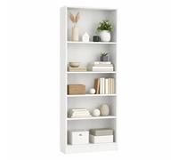 WELL HOME MOBILIARIO & DECORACIÓN Librería Estantería para Libros Turia con 4 estantes en Color Blanco de 79 x 27 x 204 cm