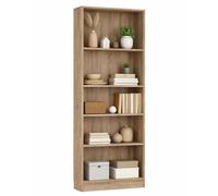 WELL HOME MOBILIARIO & DECORACIÓN Librería Estantería para Libros Turia con 4 estantes en Color Roble de 79 x 27 x 204 cm