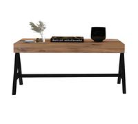 WELL HOME MOBILIARIO & DECORACIÓN Mesa Auxiliar,100% Tablero de aglomerado rechapado en melamina, Color Atlantic Negro