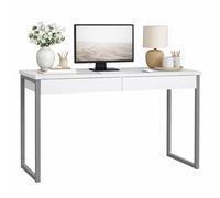 WELL HOME MOBILIARIO & DECORACIÓN Mesa Escritorio Alto Eria Gloss White con 2 cajones, Color Blanco Brillo, 102 x 41 x 77 cm