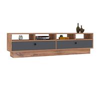 WELL HOME MOBILIARIO & DECORACIÓN Mesa TV,100% Tablero de aglomerado rechapado en melamina, Color Atlantic Pino Antracita