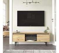 WELL HOME MOBILIARIO & DECORACIÓN Mesa TV,100% Tablero de aglomerado rechapado en melamina, Color Fieltro Antracita