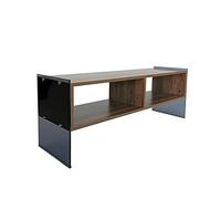 WELL HOME MOBILIARIO & DECORACIÓN Mesa TV,100% Tablero de aglomerado rechapado en melamina, Color Nogal Humo