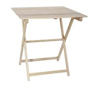 WELL HOME MOBILIARIO & DECORACIÓN Mesa Velador de Haya Plegable con tablillas, Acabado SIN Barniz, 70x70x76 cm