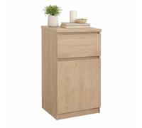 WELL HOME MOBILIARIO & DECORACIÓN Mesita de Noche, Mesa Auxiliar SIL Oak con 1 Puerta y 1 Cajón,Color Jackson Hickory, 41 x 40 x 70 cm