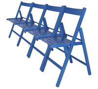 Well Home MOBILIARIO & DECORACIÓN - Pack 4 Sillas Bas en Madera de Haya, Azul
