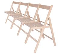 Well Home MOBILIARIO & DECORACIÓN - Pack 4 Sillas Bas en Madera de Haya, sin Barniz