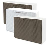 WELL HOME MOBILIARIO & DECORACIÓN Pack de 3 zapateros color marron y zapatero en color blanco de polipropileno ACABADO RATTAN
