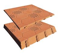 WELL HOME MOBILIARIO & DECORACIÓN Pack de 6 baldosas plásticas para suelo exterior de 39x39x2,5 cm. Superficie total 0,9m2. Colección Easy - Terracota