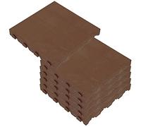 WELL HOME MOBILIARIO & DECORACIÓN Pack de 6 baldosas plásticas para suelo exterior de 39x39x4,8 cm. Superficie total 0,9m2 Colección COMBI - Marrón
