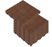 WELL HOME MOBILIARIO & DECORACIÓN Pack de 6 baldosas plásticas para suelo exterior en panal de 39x39x4,8 cm. Superficie total 0,9m2 Colección COMBI - Marrón