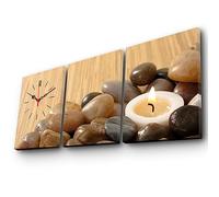 WELL HOME MOBILIARIO & DECORACIÓN Reloj de Pared de Lienzo Decorativo (3 Piezas) con Estilo de Zen