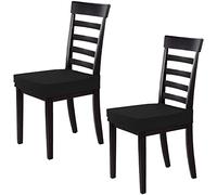 WELL HOME MOBILIARIO & DECORACIÓN Set de 2 Fundas de sillas sin Respaldo Antimanchas Alba Negro