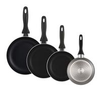WELL HOME MOBILIARIO & DECORACIÓN Set de 4 Sartenes 16/20/24/28cm de Aluminio prensado, antiadherente, APTAS para inducción, en Gris metalizado