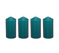 WELL HOME MOBILIARIO & DECORACIÓN Set de 4 Velas de cera en color Petróleo Ø5x10cm y 25h de combustión
