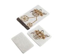 WELL HOME MOBILIARIO & DECORACIÓN Setmat Set (3 Piezas) Beige con diseño Carro