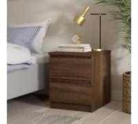 WELL HOME MOBILIARIO & DECORACIÓN SIL Mesita de Noche 2 Cajones Narbonne Oak 41x50x50 cm/Mesa Auxiliar para Dormitorio de Diseño Moderno con Amplio Espacio de Organización