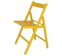 WELL HOME MOBILIARIO & DECORACIÓN Silla Bas en Madera de Haya, Acabado en Amarillo, 43x47x79 cm