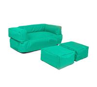 WELL HOME MOBILIARIO & DECORACIÓN Sillón 2 pl + puf niños Turquesa