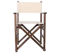 WELL HOME MOBILIARIO & DECORACIÓN Sillón Director Estructura Nogal con Lona cruda, 51x46x86 cm