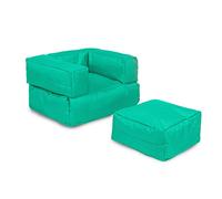 WELL HOME MOBILIARIO & DECORACIÓN Sillón + puf para niños para Exteriores Turquesa