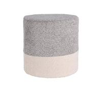 WELL HOME MOBILIARIO & DECORACIÓN Taburete Reposapiés 100% Poliéster en Color Gris y Beige Ø35x34cm