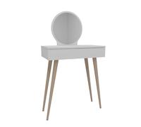 WELL HOME MOBILIARIO & DECORACIÓN Tocador, en aglomerado rechapado en malamina, Color Blanco, Dimensiones 129,2x72x35 cm