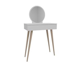 WELL HOME MOBILIARIO & DECORACIÓN Tocador, en aglomerado rechapado en malamina, Color Blanco, Dimensiones 129,2x72x35 cm