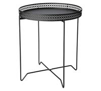 WELL HOME MOBILIARIO & DECORACIÓN Well Home Mesa Redonda en Metal Color Negro Ø40cm, 40x40x46 cm
