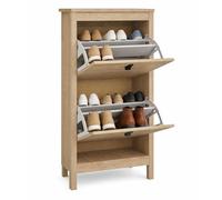 WELL HOME MOBILIARIO & DECORACIÓN Zapatero Guadalquivir, Zapatero Moderno con 2 Puertas Abatible, Color Jackson Hickory, 54 x 25 x 103 cm