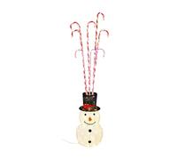 Well home muñeco de nieve con bastones de caramelo con luces led cálidas y múltiples h.180cm
