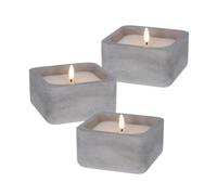WELL HOME - Pack 3 Velas LED cuadrarda gris