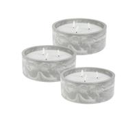 Well home - pack 3 velas led redondada gris marmolado