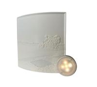 Well home - pantalla lámpara personalizable con tu foto 19,1x14x20cm + luz led presionable portátil - color blanco