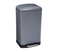 WELL HOME - Papelera/cubo de basura/contenedor de residuos con pedal Antracita 30L