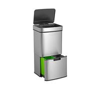 Well home papelera de reciclaje 62l (37l+25l) con 2 compartimentos