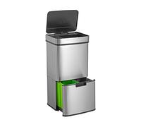 Well home papelera de reciclaje 67l (42l+25l) con 2 compartimentos