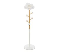 Well home - perchero infantil de madera con decoración de nube - 5 ganchos blanco - ø32 x h.135,5 cm 63 cm