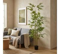 Wellhome Planta artificial Bambú – Realista, grande para interiores – 190 cm