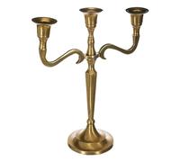 Wellhome – Portavelas de metal 3 cabezas dorado 40 cm