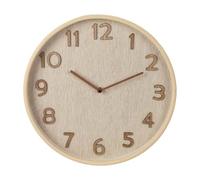 Wellhome Reloj de pared de madera Aspecto moderno Marrón claro Ø38x5 cm