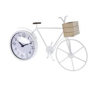 Well Home Reloj de sobremesa diseño Bicileta en Metal Blanco 33,5x8x23,5cm
